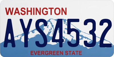 WA license plate AYS4532