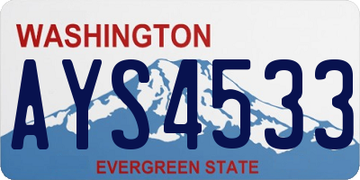 WA license plate AYS4533