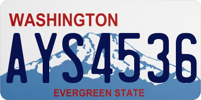 WA license plate AYS4536