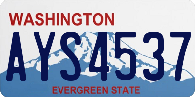 WA license plate AYS4537