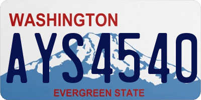 WA license plate AYS4540