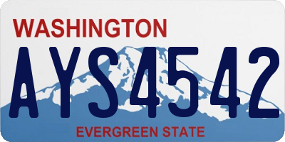 WA license plate AYS4542