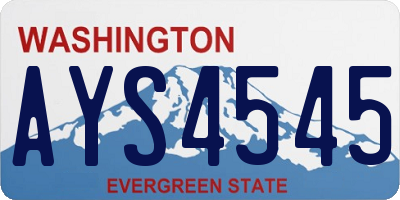 WA license plate AYS4545