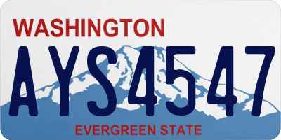 WA license plate AYS4547