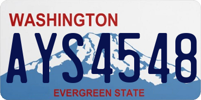 WA license plate AYS4548