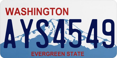 WA license plate AYS4549