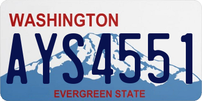 WA license plate AYS4551