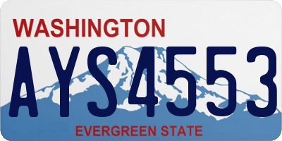 WA license plate AYS4553