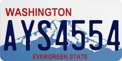 WA license plate AYS4554