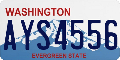 WA license plate AYS4556