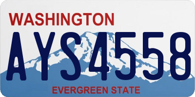 WA license plate AYS4558