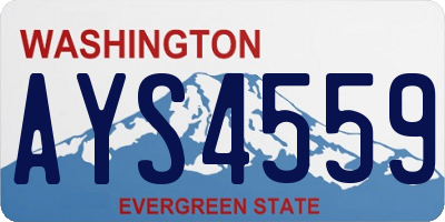 WA license plate AYS4559