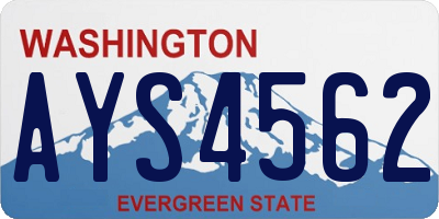 WA license plate AYS4562