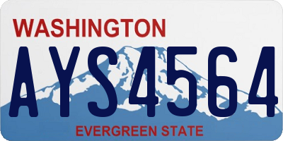 WA license plate AYS4564