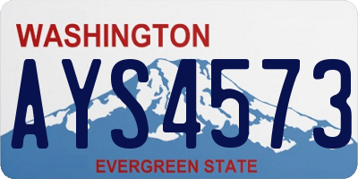 WA license plate AYS4573