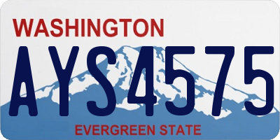 WA license plate AYS4575