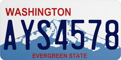 WA license plate AYS4578