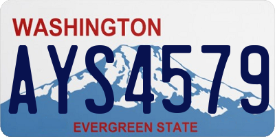 WA license plate AYS4579