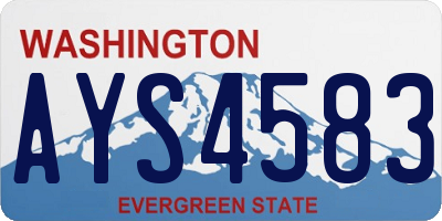 WA license plate AYS4583