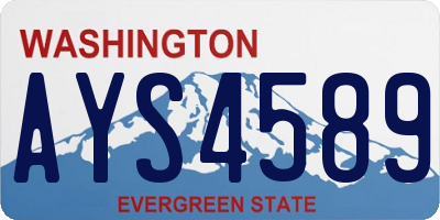 WA license plate AYS4589