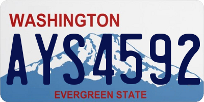 WA license plate AYS4592