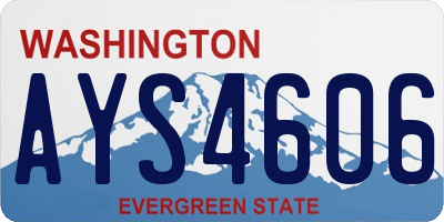 WA license plate AYS4606