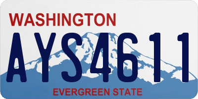 WA license plate AYS4611
