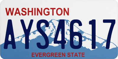WA license plate AYS4617