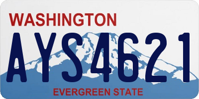 WA license plate AYS4621