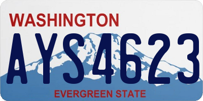 WA license plate AYS4623