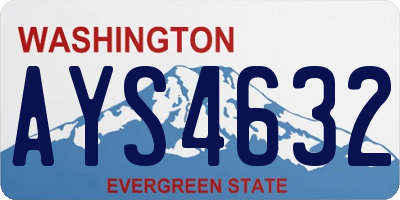 WA license plate AYS4632