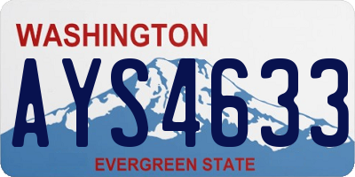 WA license plate AYS4633