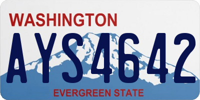 WA license plate AYS4642