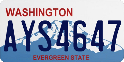 WA license plate AYS4647