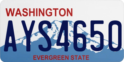 WA license plate AYS4650