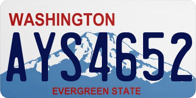 WA license plate AYS4652