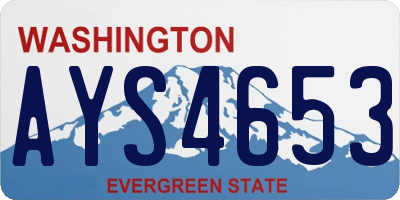 WA license plate AYS4653