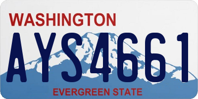 WA license plate AYS4661