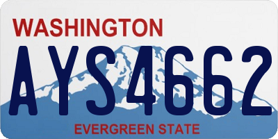WA license plate AYS4662