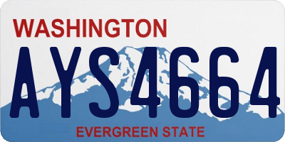 WA license plate AYS4664