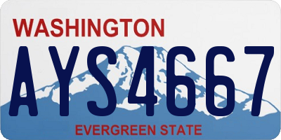 WA license plate AYS4667
