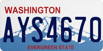WA license plate AYS4670