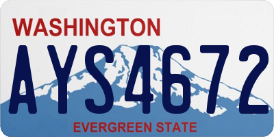 WA license plate AYS4672