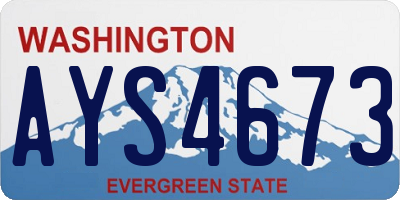WA license plate AYS4673