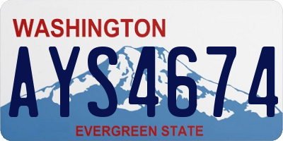 WA license plate AYS4674