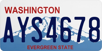 WA license plate AYS4678