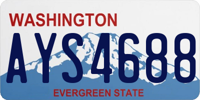 WA license plate AYS4688