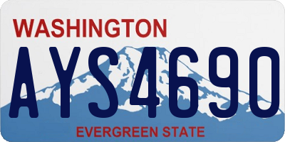 WA license plate AYS4690