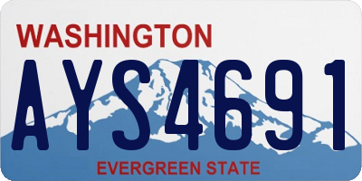 WA license plate AYS4691