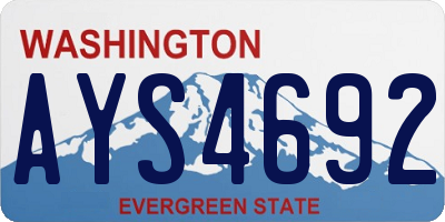 WA license plate AYS4692